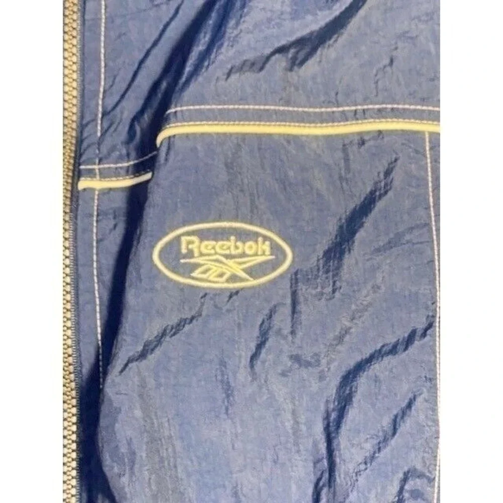 REEBOK VINTAGE Zip Up WINDBREAKER‎ Jacket Men's LARGE BLUE